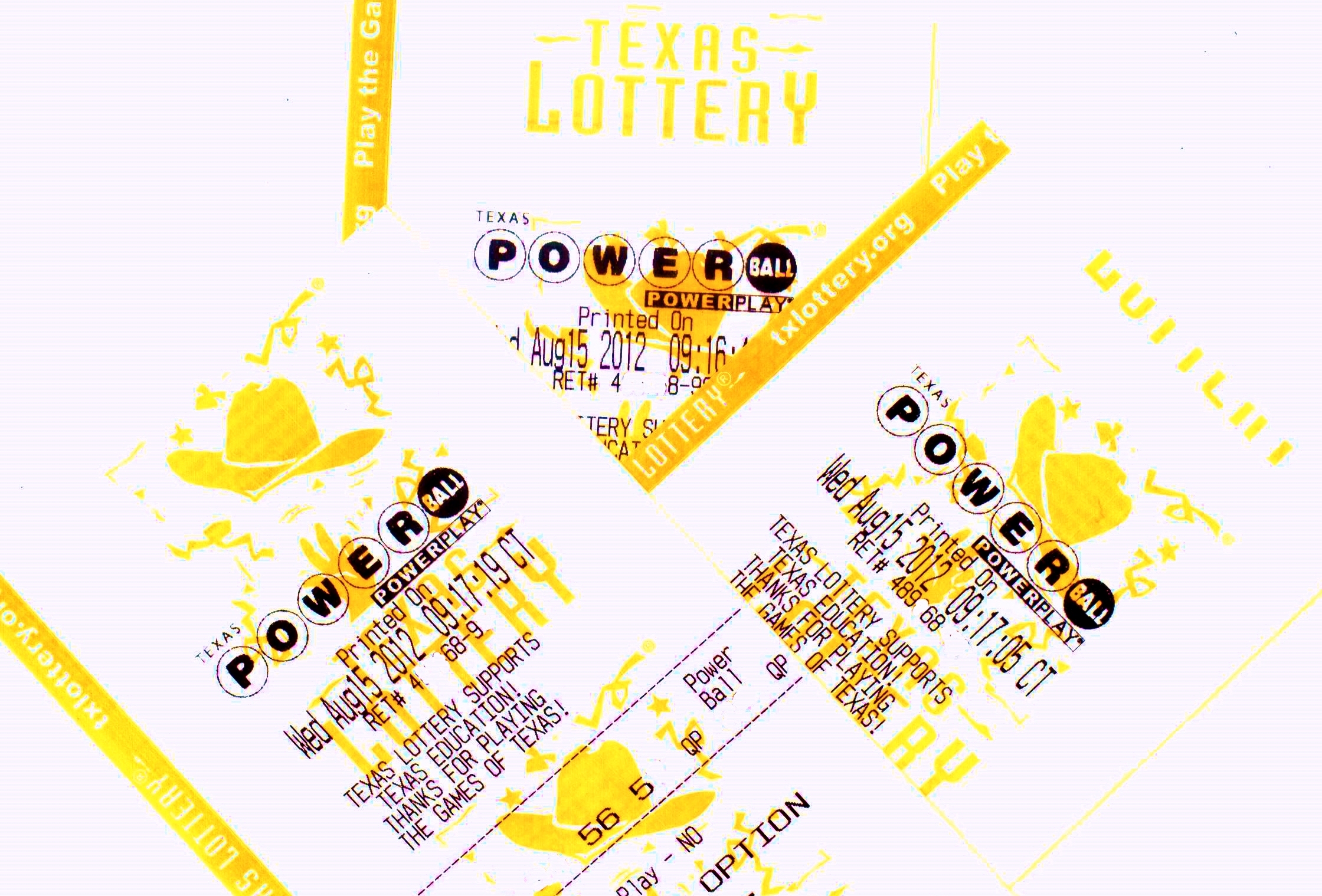 Powerball lottery tickets purchased by Kay Bell