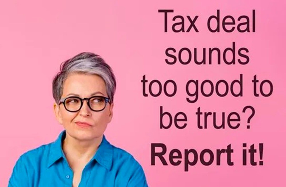 skeptical woman pondering a sketchy tax proposal