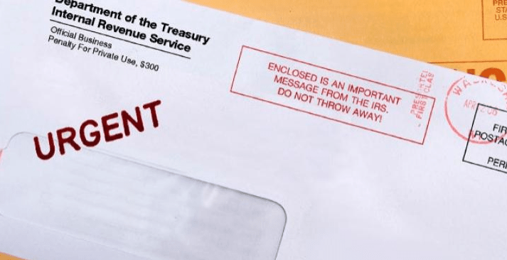 Urgent letter from the IRS marked "DO NOT THROW AWAY!" indicating it's an important message related to tax matters.